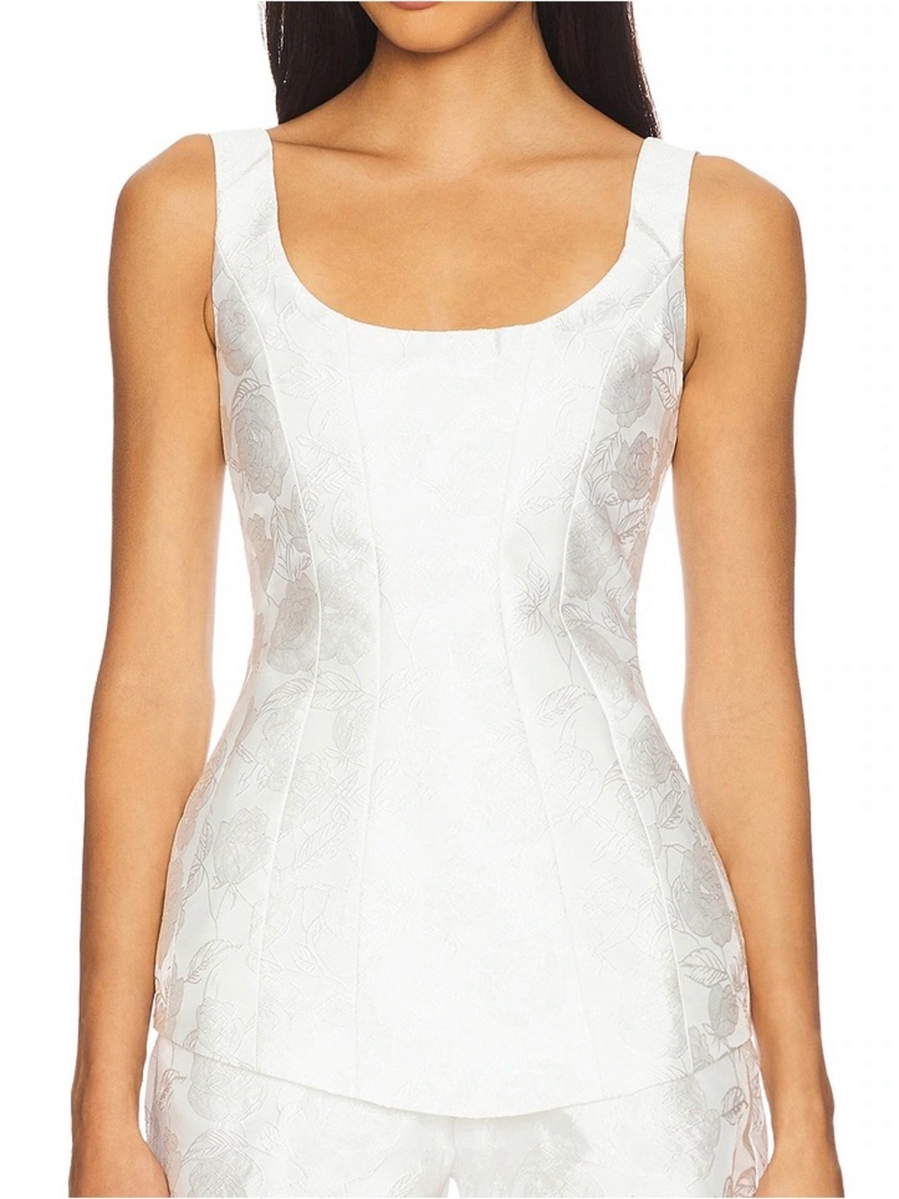 Amanda Uprichard Empire Top in Ivory Satin size M